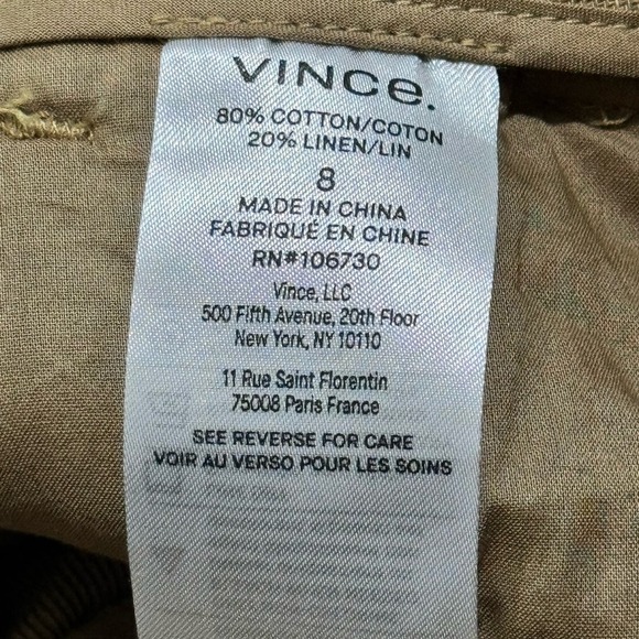 Vince High-Waist Washed Casual Pant Regular Fit Tapenade Women's Size 8 NWT - Picture 8 of 12